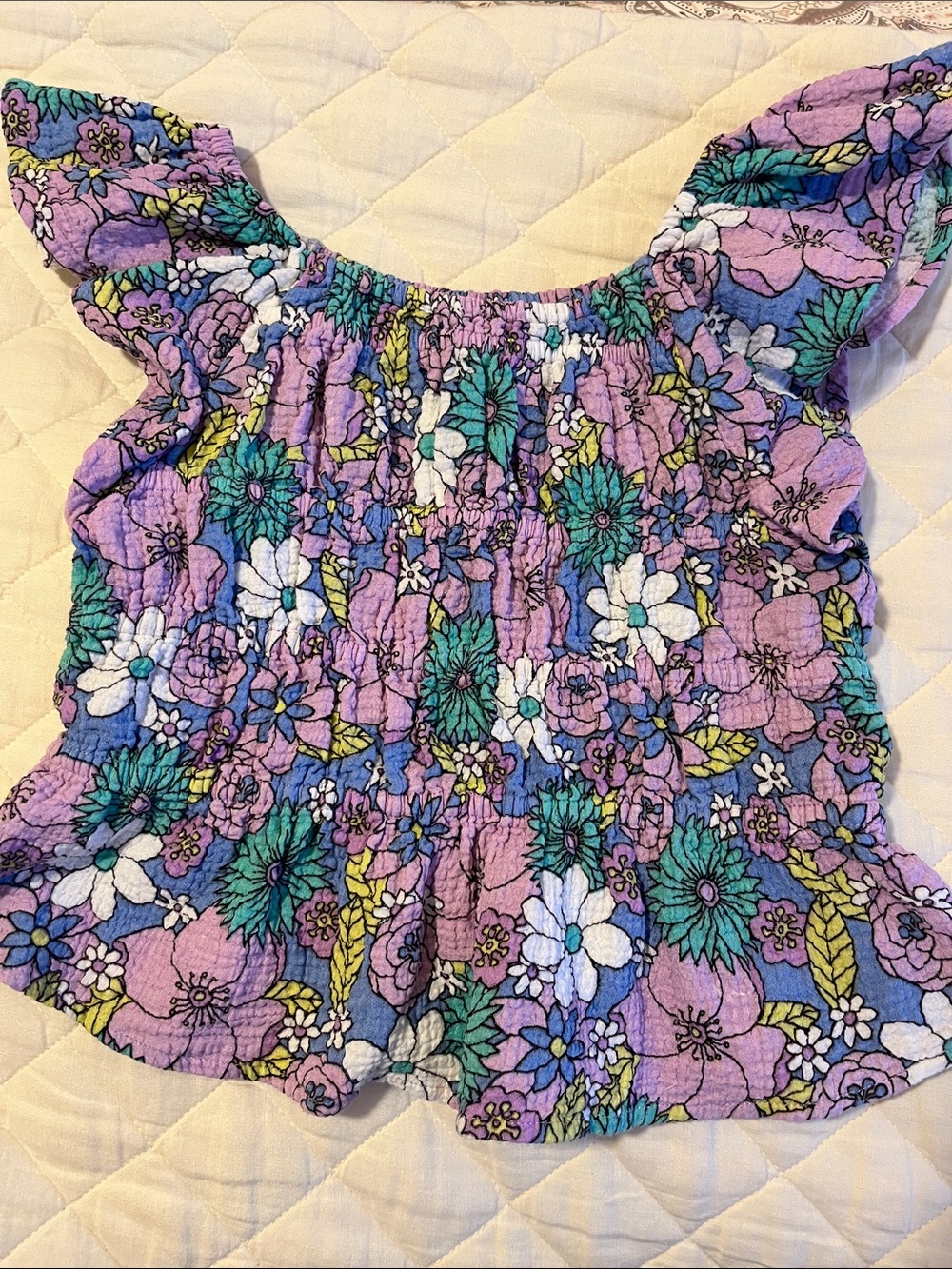 Thereabouts Cotton Flutter Strap Top M 10 12